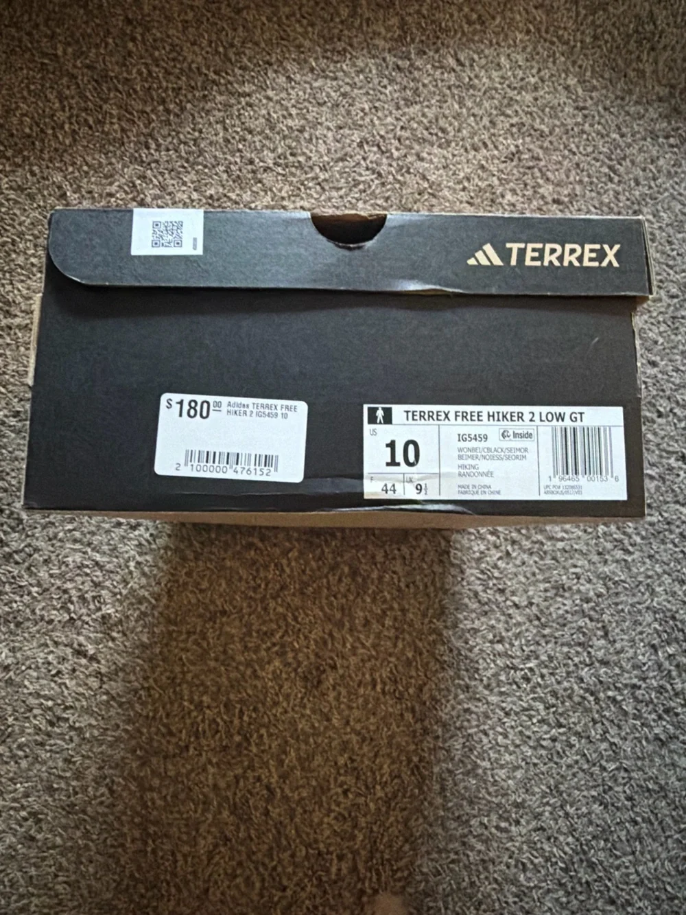Terrex Free Hiker 2 Low GT adidas. Size 10 Men’s. Lightly used. OG box.